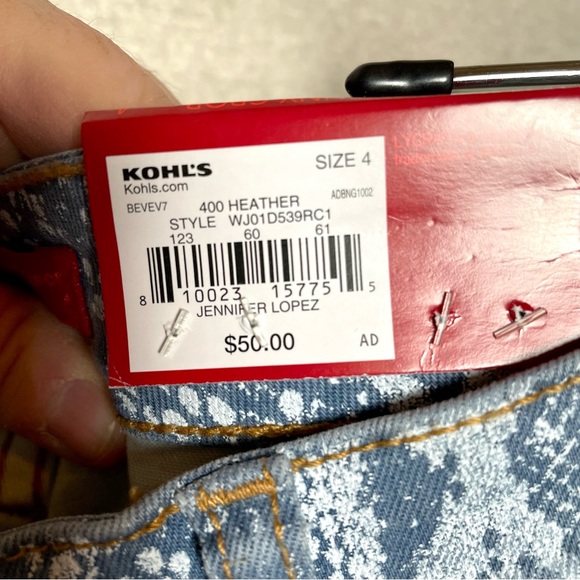 Jennifer Lopez NWT Snake Skin Blue Denim Pants Skinny Crop High Rise Size 4 - Picture 6 of 11
